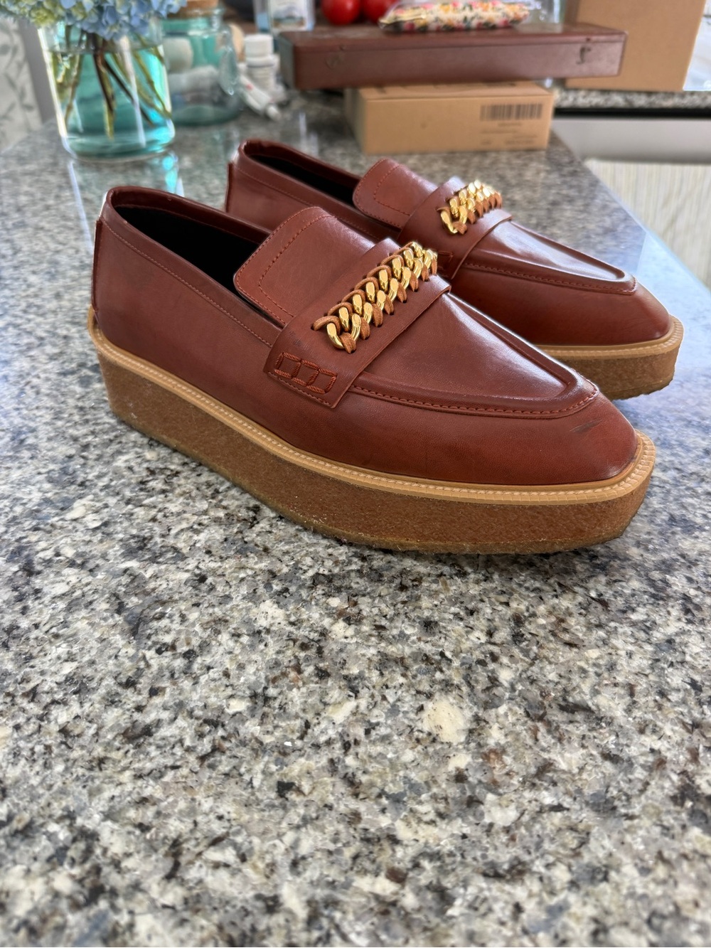 Stella McCartney vegan leather Cowper style platform loafers